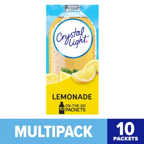 Crystal Light Lemonade Sugar Free Drink Mix Singles Caffeine Free, 10 ct On-the-Go-Packets