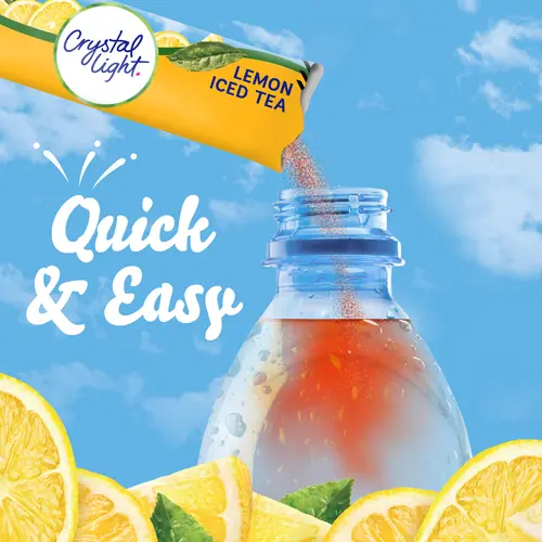 Crystal Light Lemon Iced Tea Sugar Free Drink Mix Singles, 10 ct On-the-Go-Packets thumbnail 3