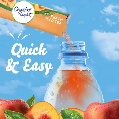 Crystal Light Peach Iced Tea Sugar Free Drink Mix Singles, 10 ct On-the-Go-Packets thumbnail 3