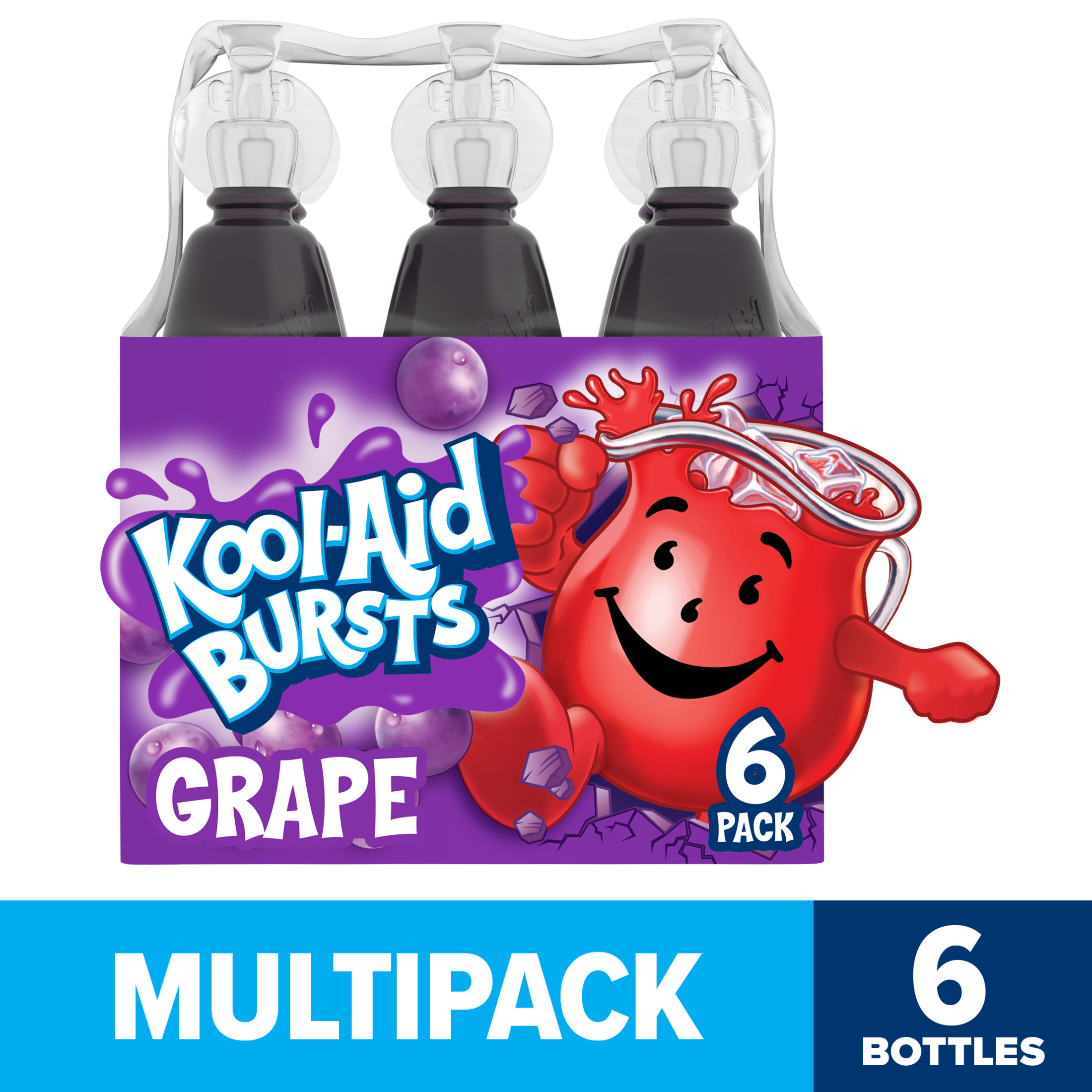 Kool Aid Bursts Grape Kids Drink, 6 ct Pack, 6.75 fl oz Bottles