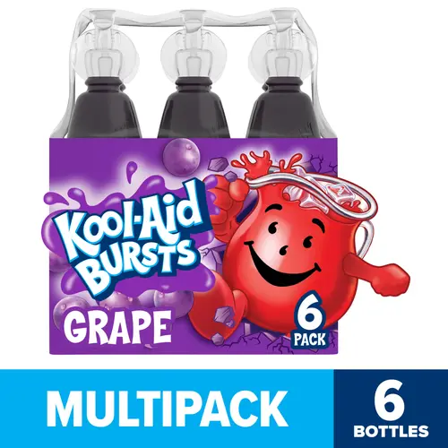 Kool Aid Bursts Grape Kids Drink, 6 ct Pack, 6.75 fl oz Bottles