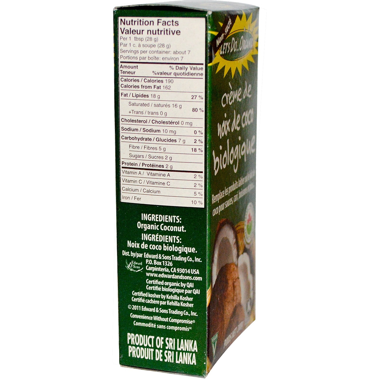 Let's Do Organic Creamed Coconut, 7 Ounce thumbnail 2