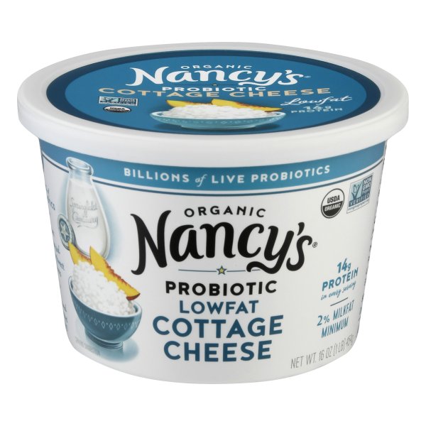 Nancy's Probiotic Foods, Organic Probiotic Low-Fat Cottage Cheese Tub, 2% Milk Fat, 14 g Protein, 16 oz