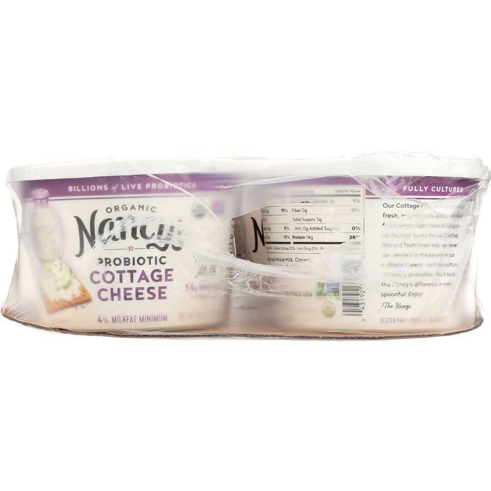 Nancys Organic Probiotic Whole Milk Cottage Cheese Tub, 4% Milk Fat, 14 g Protein, 16 oz tub thumbnail 4