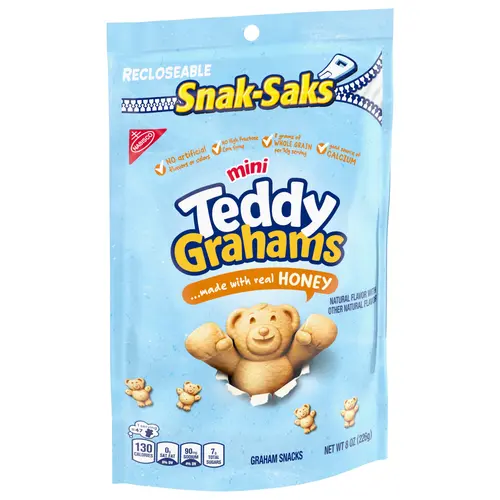 Teddy Grahams Honey Graham Snacks, 8 oz thumbnail 2