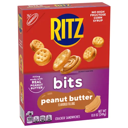 RITZ Bits Peanut Butter Sandwich Crackers, Snacks for Kids and Adults, Lunch Snacks, 8.8 oz thumbnail 3