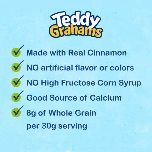TEDDY GRAHAMS Cinnamon Graham Snacks, Kids Snacks, 10 oz thumbnail 4