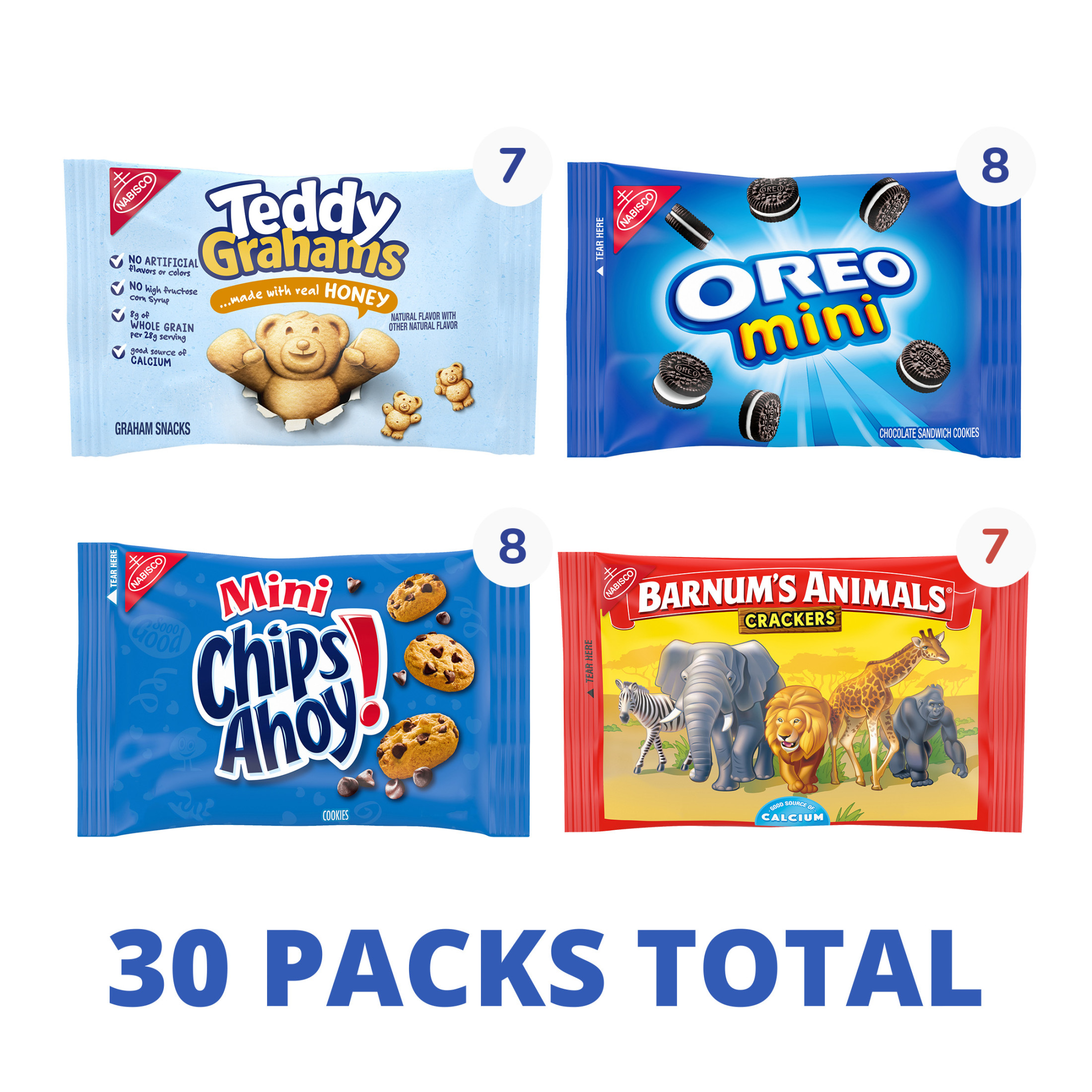 Nabisco Team Favorites Variety Pack, OREO, CHIPS AHOY!, Teddy Grahams & Barnum's, 30 Snack Packs thumbnail 3