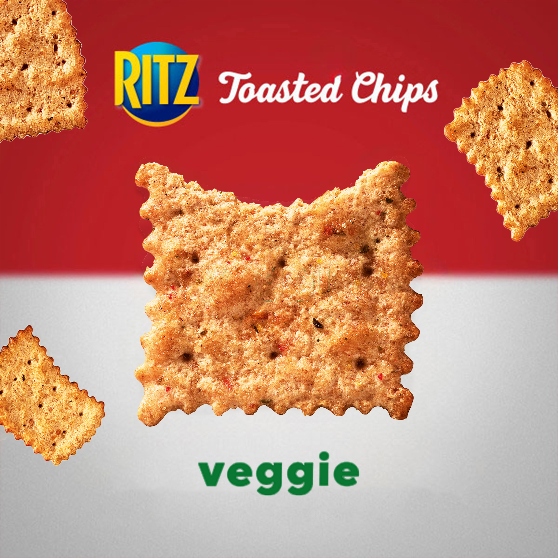 RITZ Toasted Chips Veggie Crackers, Party Snacks, 8.1 oz thumbnail 2