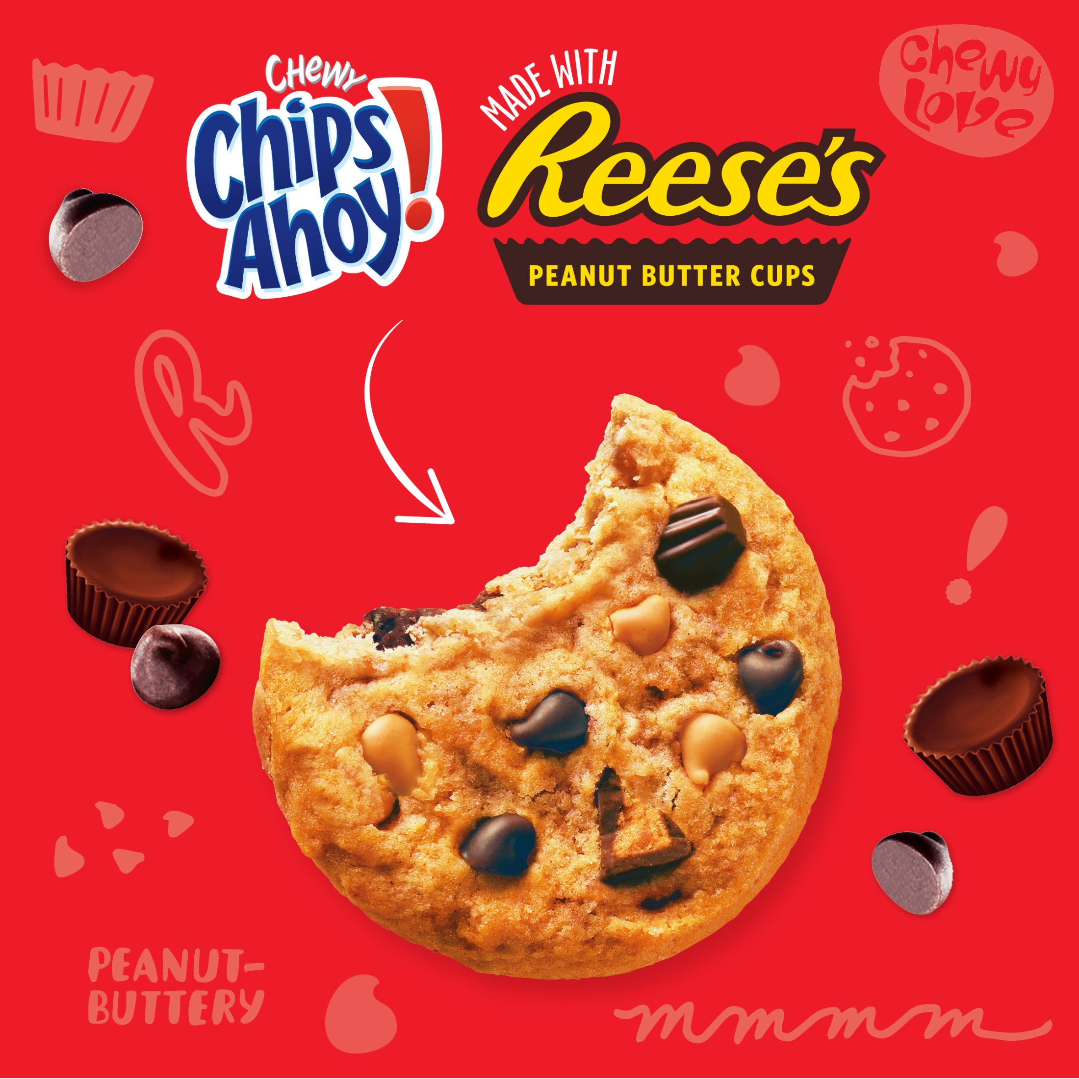 CHIPS AHOY! Chewy Chocolate Chip Cookies with Reese's Peanut Butter Cups, Family Size, 14.25 oz thumbnail 3