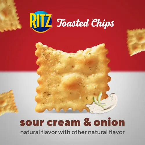 RITZ Toasted Chips Sour Cream and Onion Crackers, Party Snacks, Family Size, 11.4 oz thumbnail 3