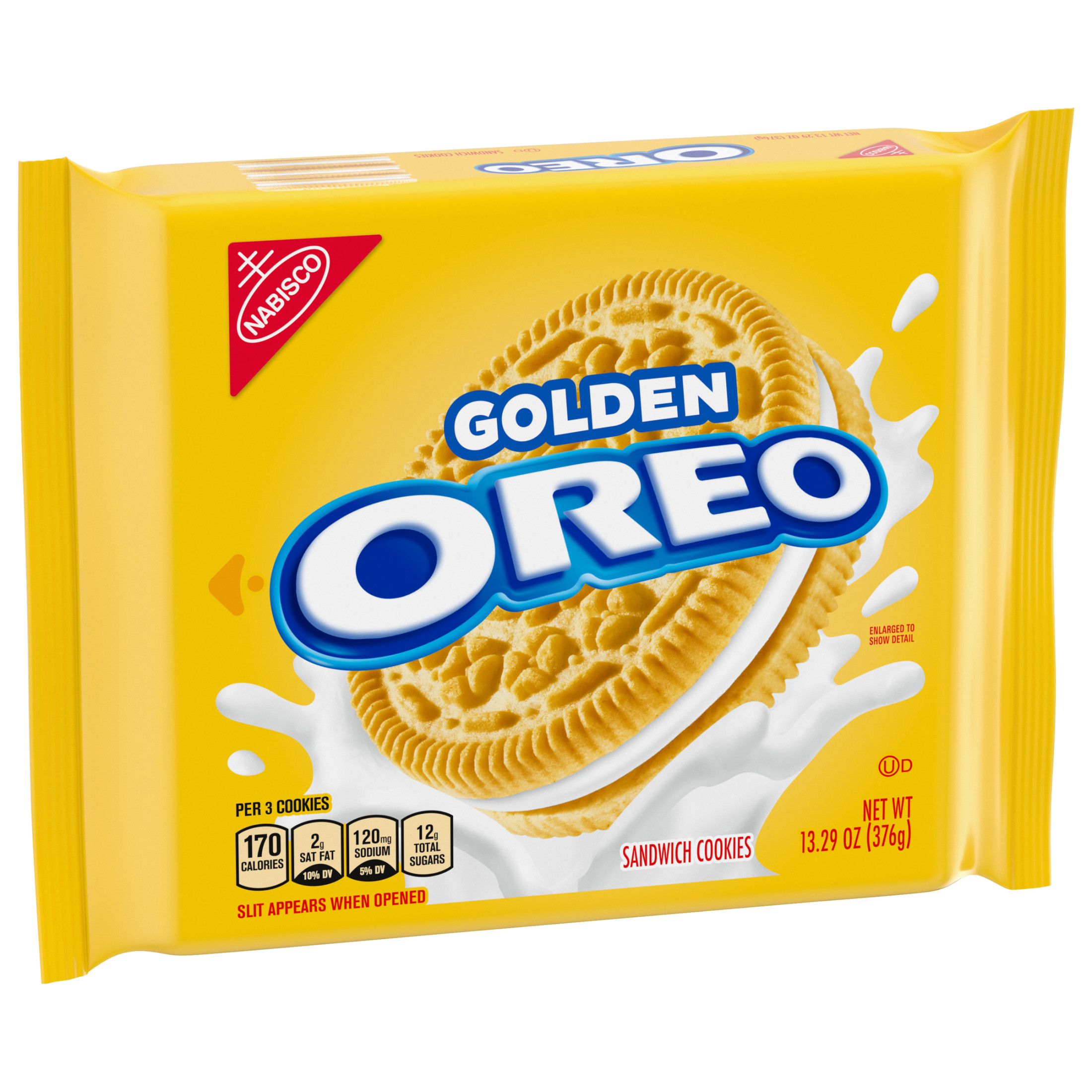 Oreo Golden Crunchy Sandwich Cookies, Baked, 13.29 oz, Shelf Stable Plastic Tray thumbnail 3
