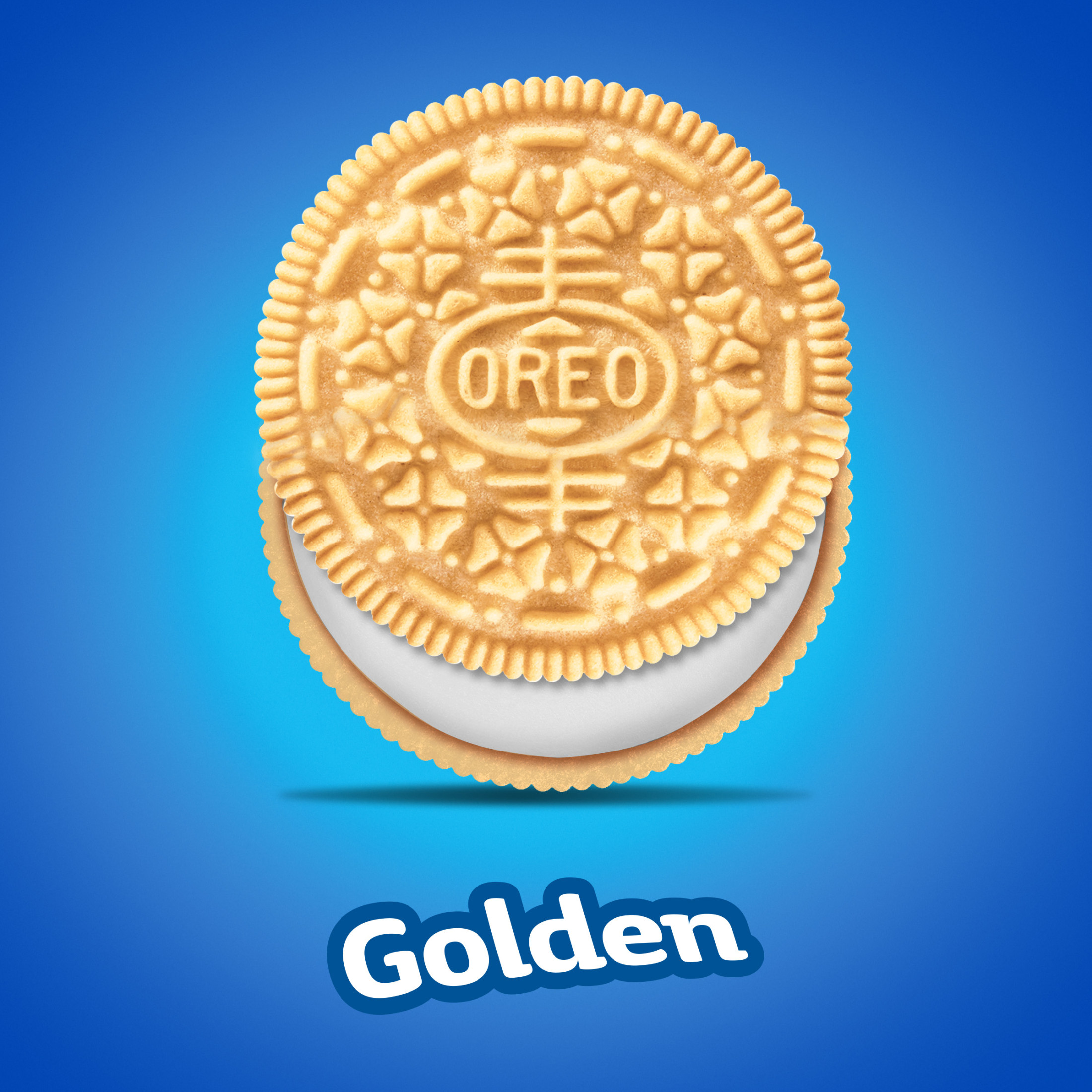 Oreo Golden Crunchy Sandwich Cookies, Baked, 13.29 oz, Shelf Stable Plastic Tray thumbnail 4
