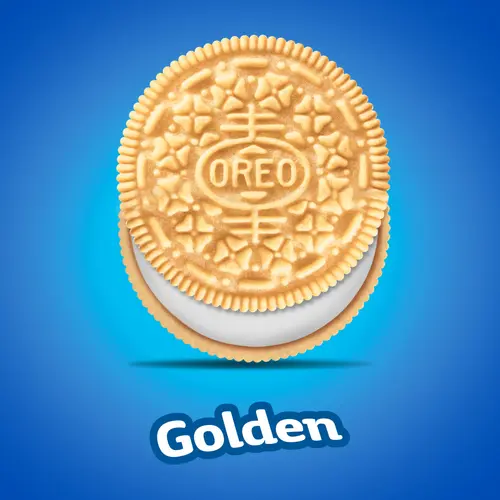 Oreo Golden Crunchy Sandwich Cookies, Baked, 13.29 oz, Shelf Stable Plastic Tray thumbnail 4