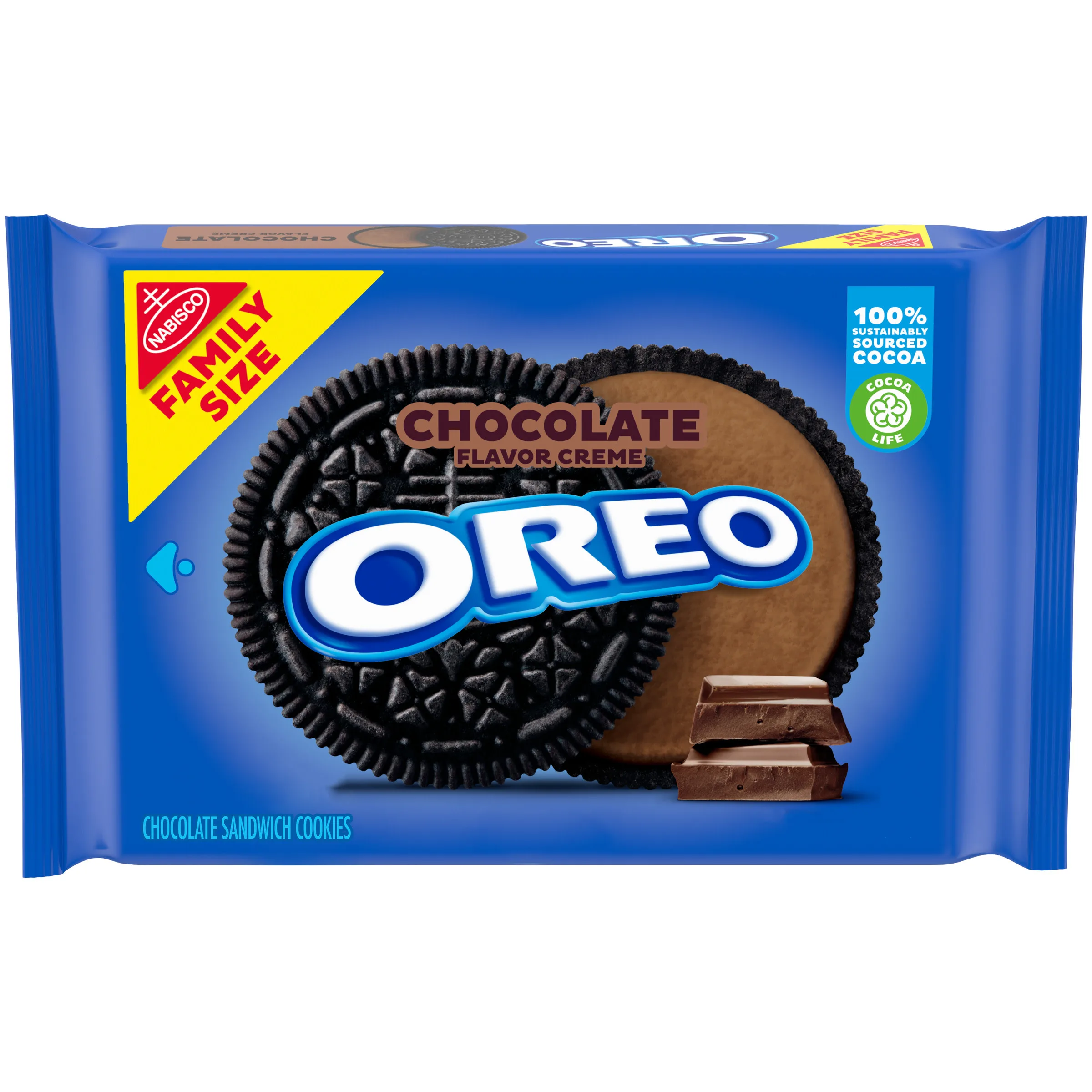 OREO Chocolate Flavored Creme Chocolate Sandwich Cookies, Baked,18.71 oz, Shelf Stable, Plastic Tray