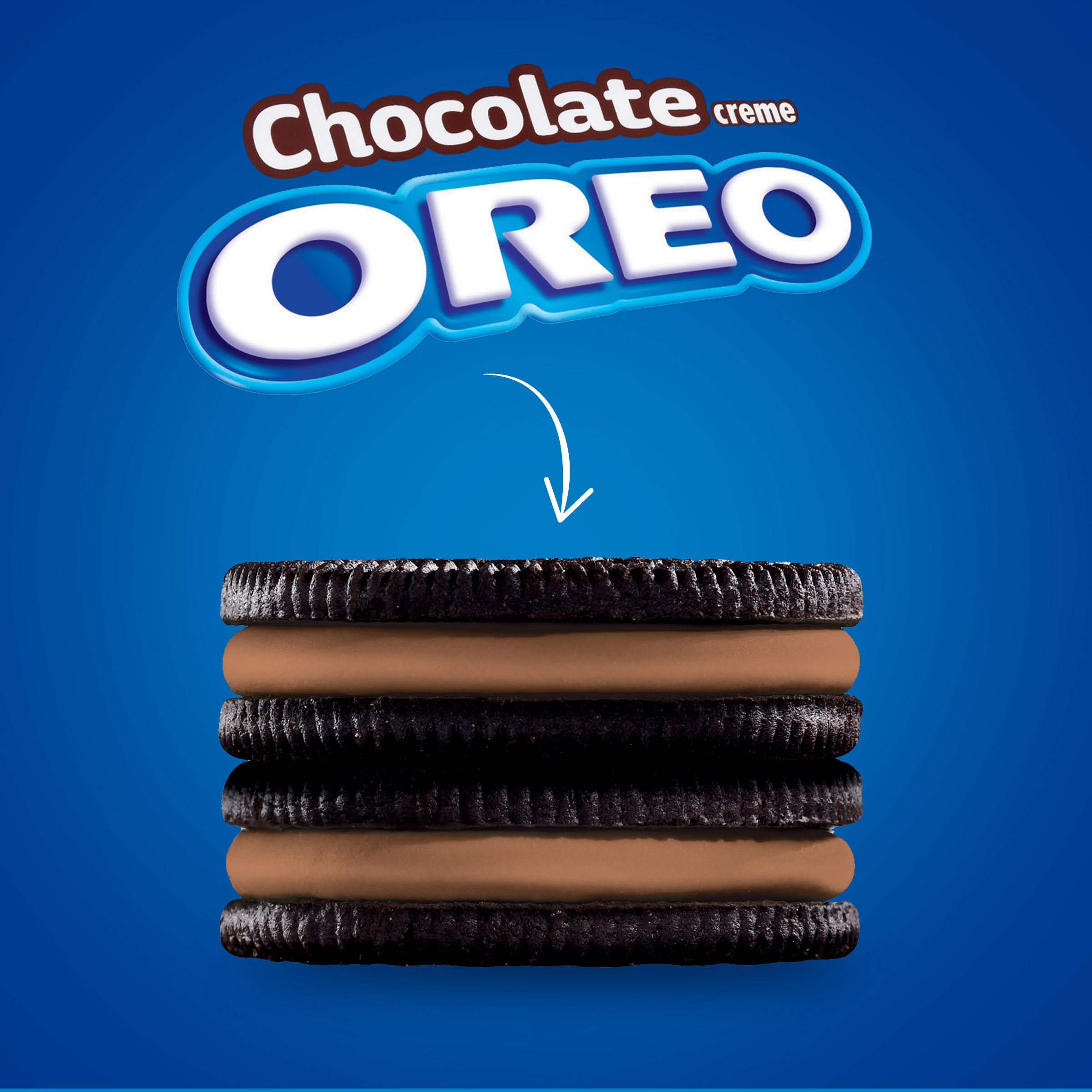 OREO Chocolate Flavored Creme Chocolate Sandwich Cookies, Baked,18.71 oz, Shelf Stable, Plastic Tray thumbnail 3