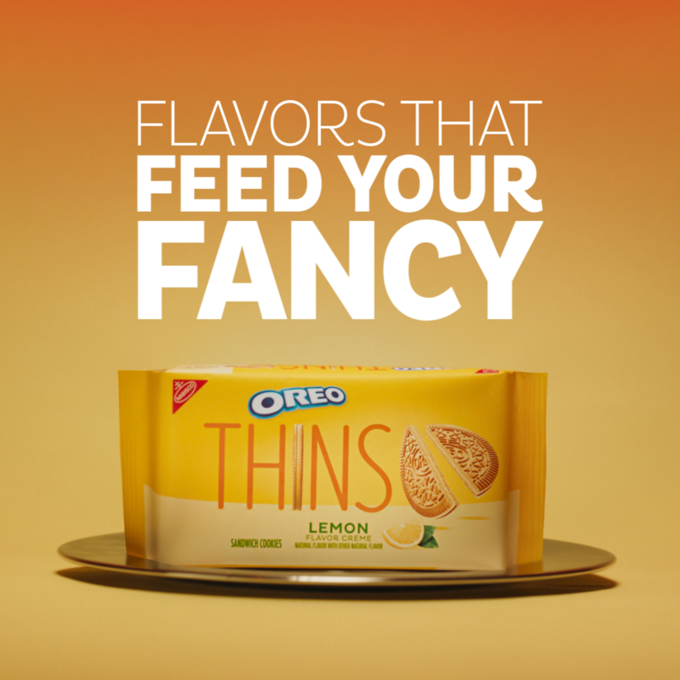 OREO Thins Lemon Creme Sandwich Cookies, Family Size, 11.78 oz thumbnail 3