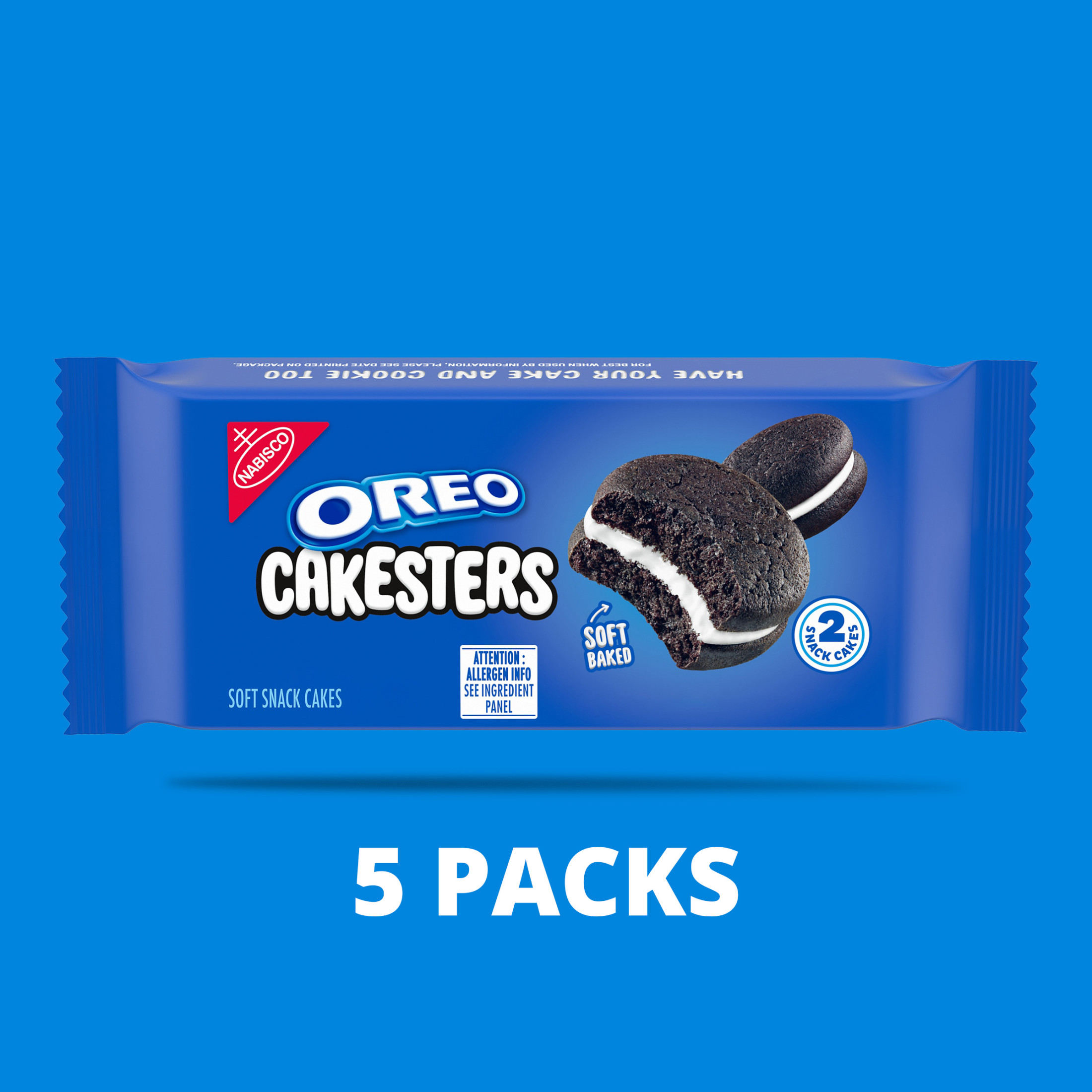 OREO Cakesters Soft Snack Cakes, 5 - 2.02 oz Snack Packs thumbnail 3