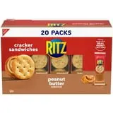 RITZ Peanut Butter Sandwich Crackers, Lunch Snacks, 20 Snack Packs (6 Crackers Per Pack)