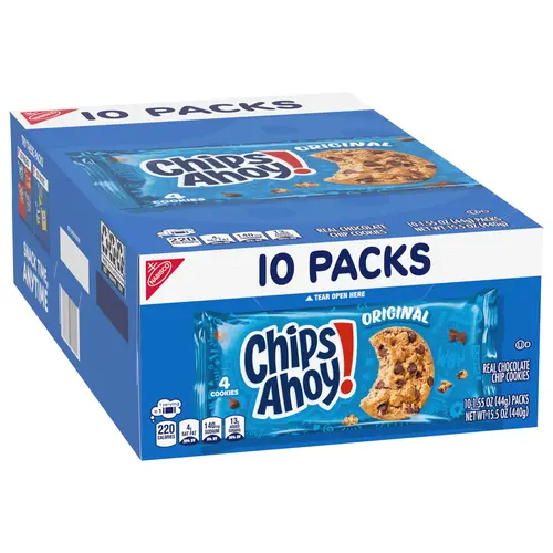 CHIPS AHOY! Original Chocolate Chip Cookies, 10 Snack Packs (4 Cookies Per Pack) thumbnail 2