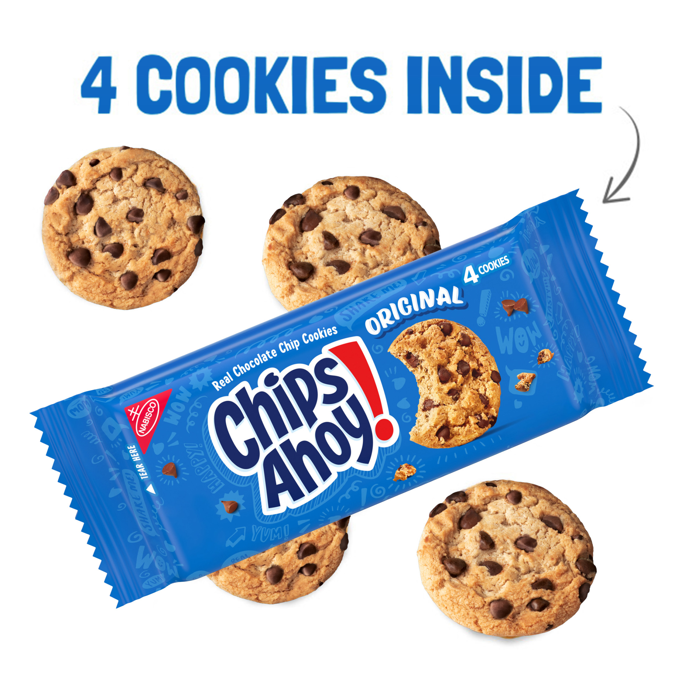 CHIPS AHOY! Original Chocolate Chip Cookies, 10 Snack Packs (4 Cookies Per Pack) thumbnail 3