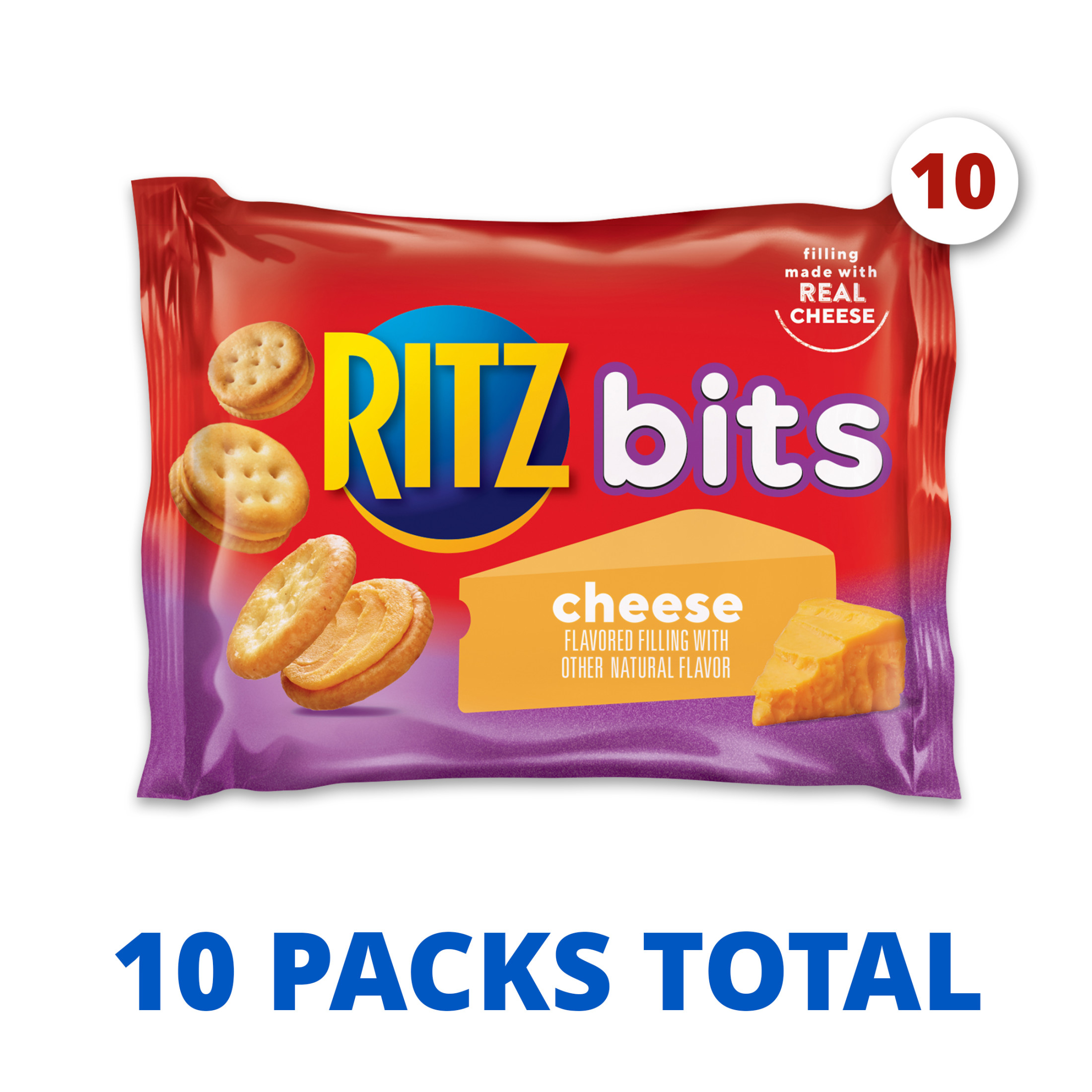 RITZ Bits Cheese Sandwich Crackers, Lunch Snacks, 10 Snack Packs thumbnail 4