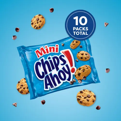 CHIPS AHOY! Mini Original Chocolate Chip Cookies, 10 Snack Packs thumbnail 2
