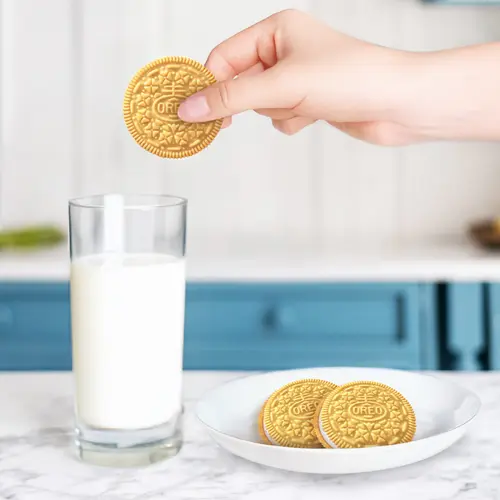 OREO Golden Birthday Cake Creme Sandwich Cookies, Limited Edition, 10.68 oz thumbnail 4