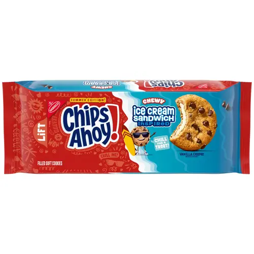 CHIPS AHOY! Chewy Ice Cream Sandwich-Inspired Chocolate Chip Cookies, Limited Edition, 9.9 oz