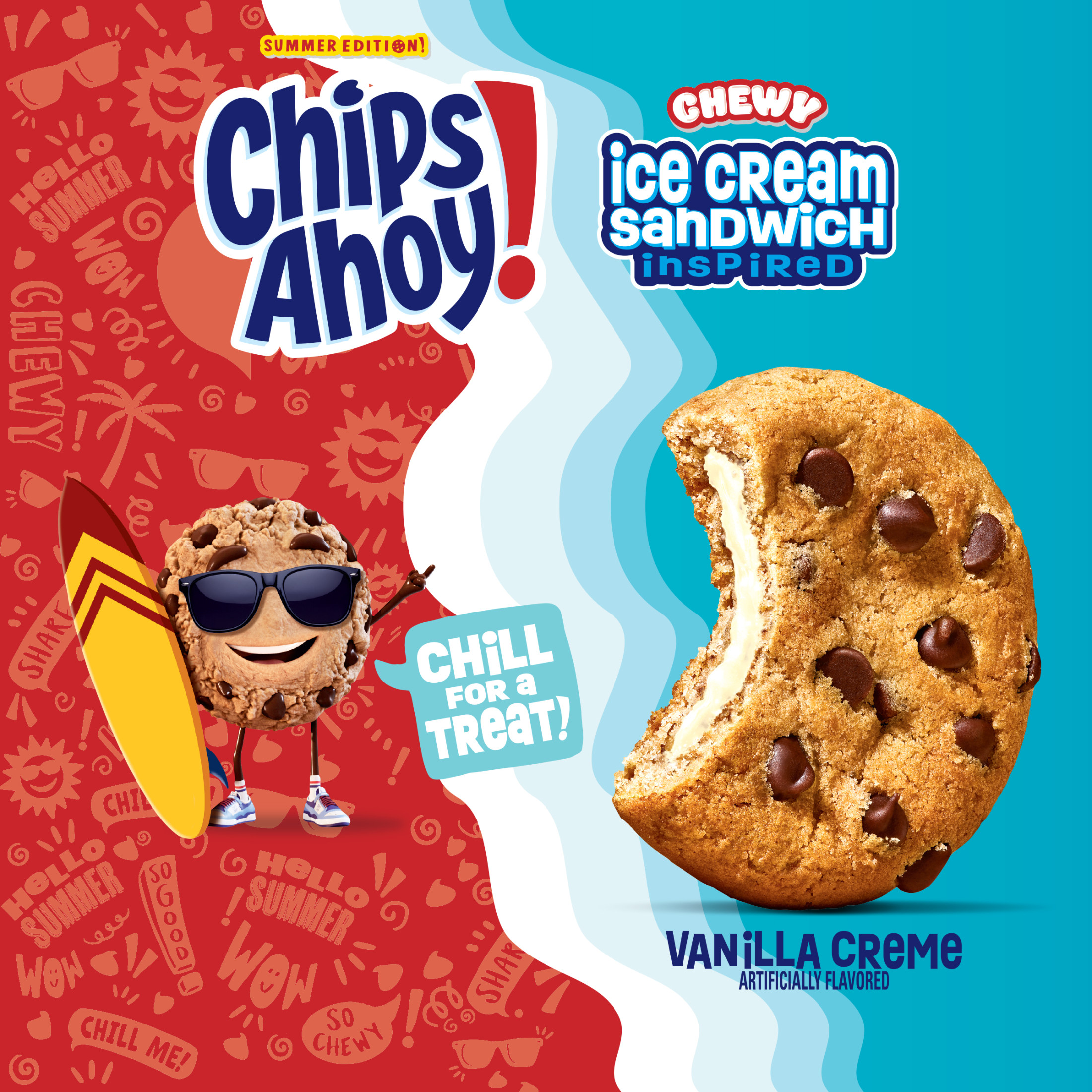CHIPS AHOY! Chewy Ice Cream Sandwich-Inspired Chocolate Chip Cookies, Limited Edition, 9.9 oz thumbnail 3