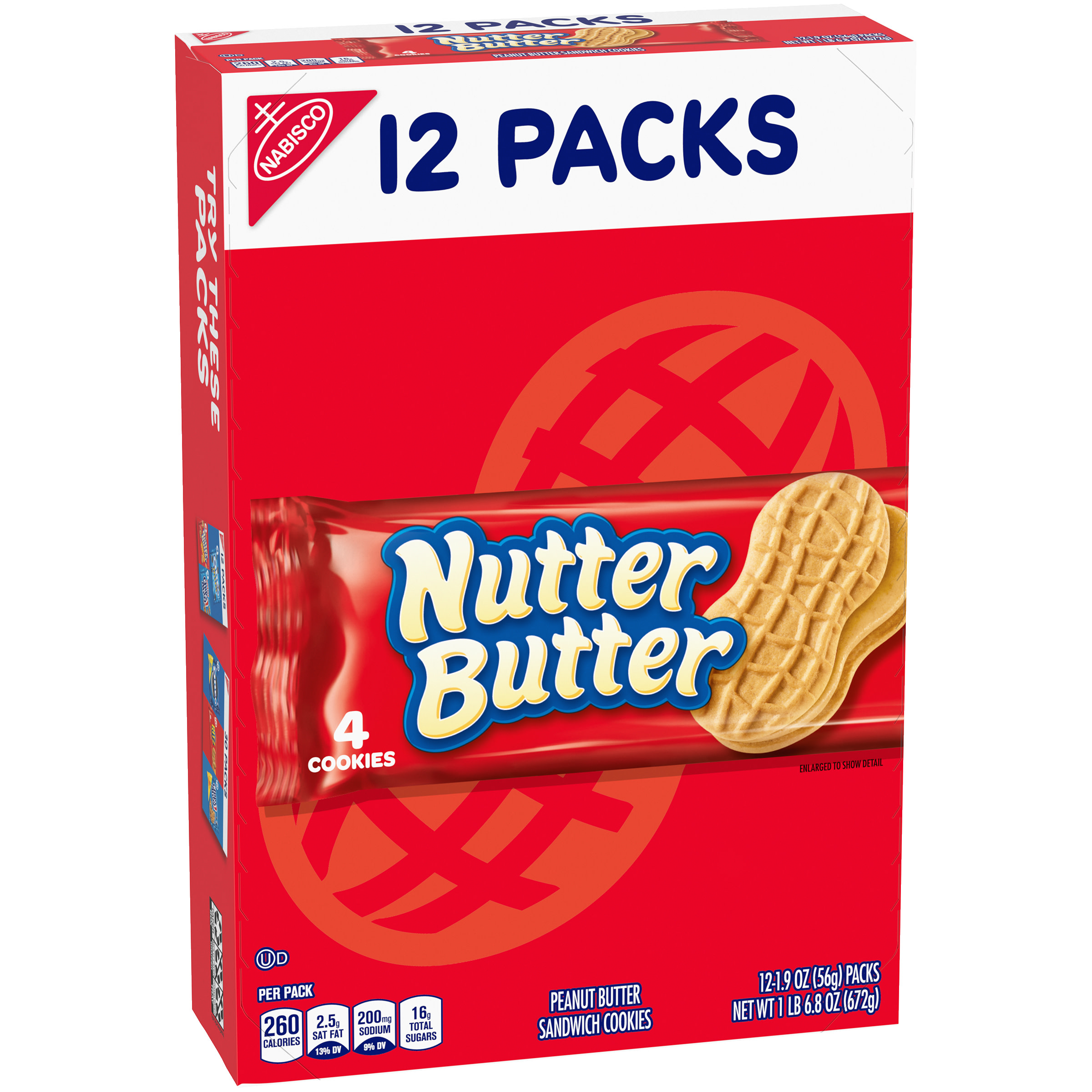 Nutter Butter Peanut Butter Sandwich Cookies, 12 Packs (4 Cookies Per Pack) thumbnail 2