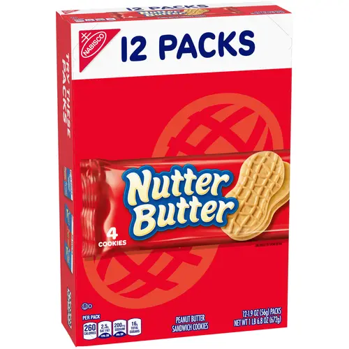 Nutter Butter Peanut Butter Sandwich Cookies, 12 Packs (4 Cookies Per Pack) thumbnail 2