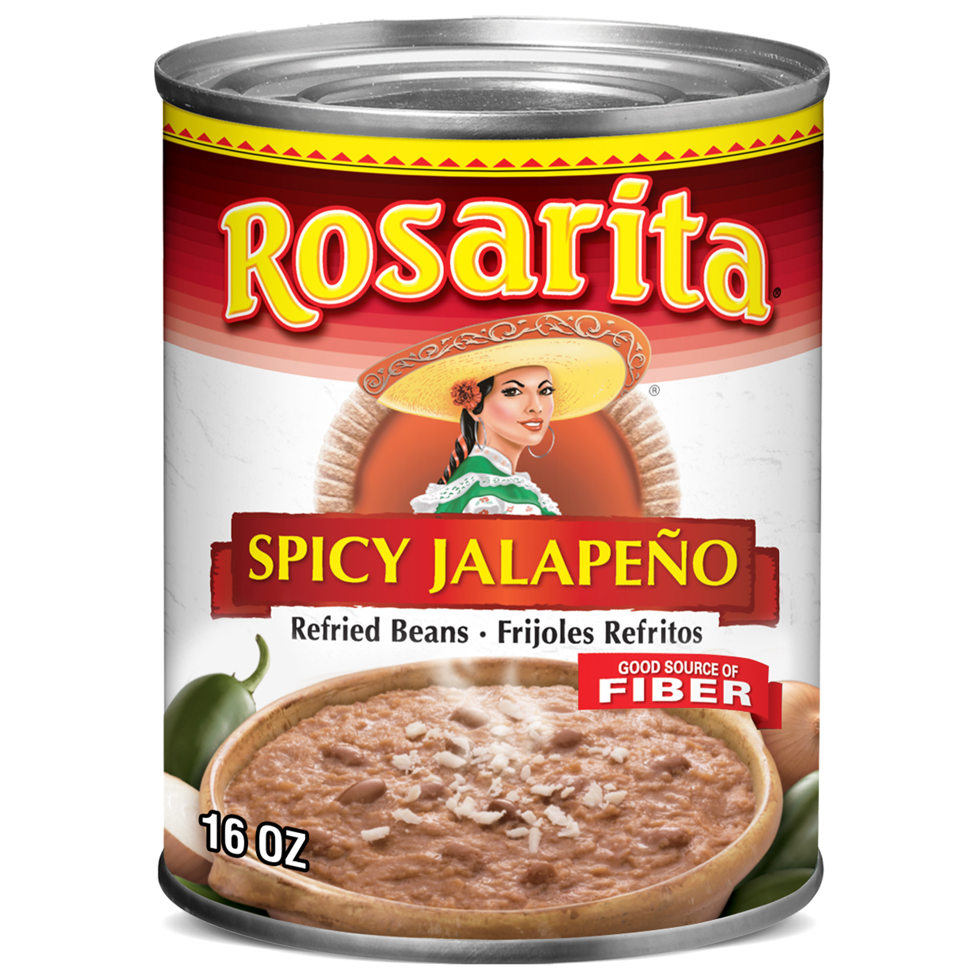 Rosarita Spicy Jalapeno Refried Beans, 16 oz.