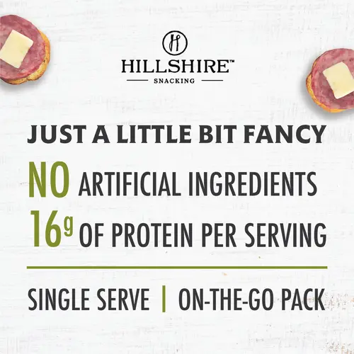 Hillshire Snacking Genoa Salami, White Cheddar Cheese, Toasted Rounds Meat Snack Kit, 2.76 oz thumbnail 2