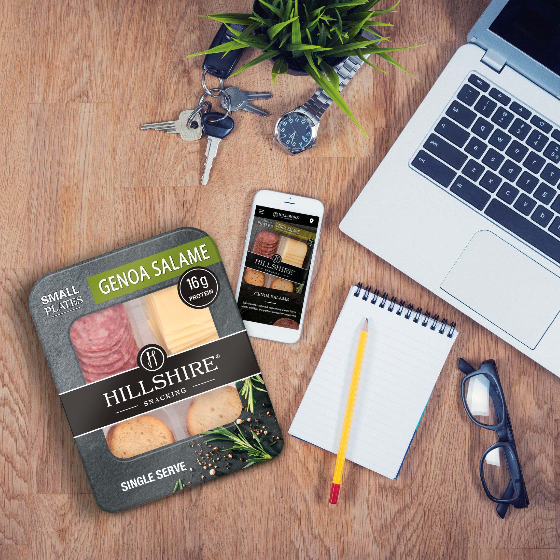 Hillshire Snacking Genoa Salami, White Cheddar Cheese, Toasted Rounds Meat Snack Kit, 2.76 oz thumbnail 4