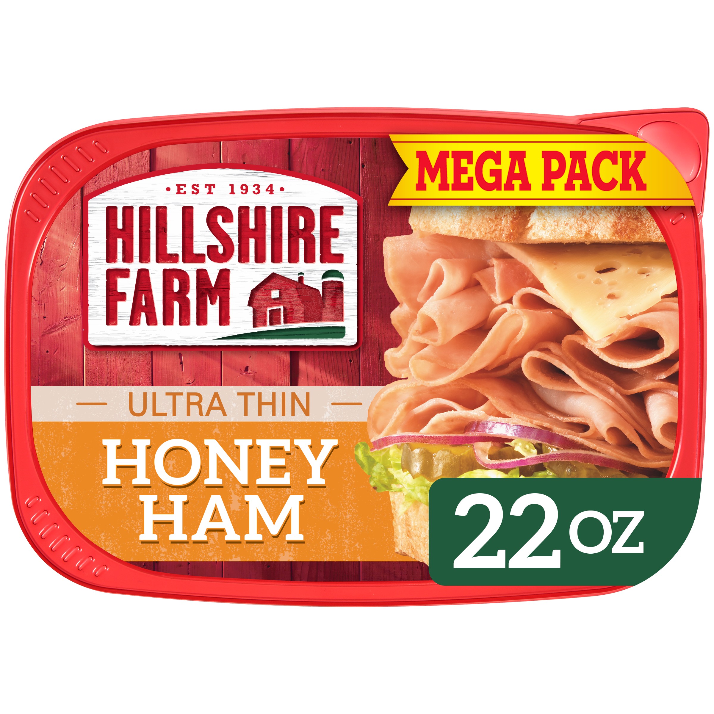 Hillshire Farm Ultra Thin Sliced Honey Ham Deli Lunch Meat, 22 oz Mega Pack Plastic Tub thumbnail 2