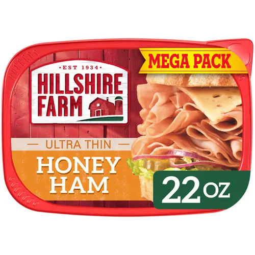 Hillshire Farm Ultra Thin Sliced Honey Ham Deli Lunch Meat, 22 oz Mega Pack Plastic Tub thumbnail 2