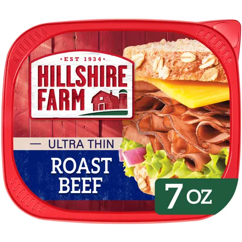 Hillshire Farm Ultra Thin Sliced Roast Beef Deli Lunch Meat, 7 oz Plastic Tub