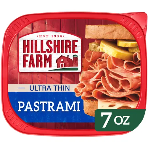 Hillshire Farm Ultra Thin Sliced Pastrami Deli Lunch Meat, 7 oz Plastic Tub