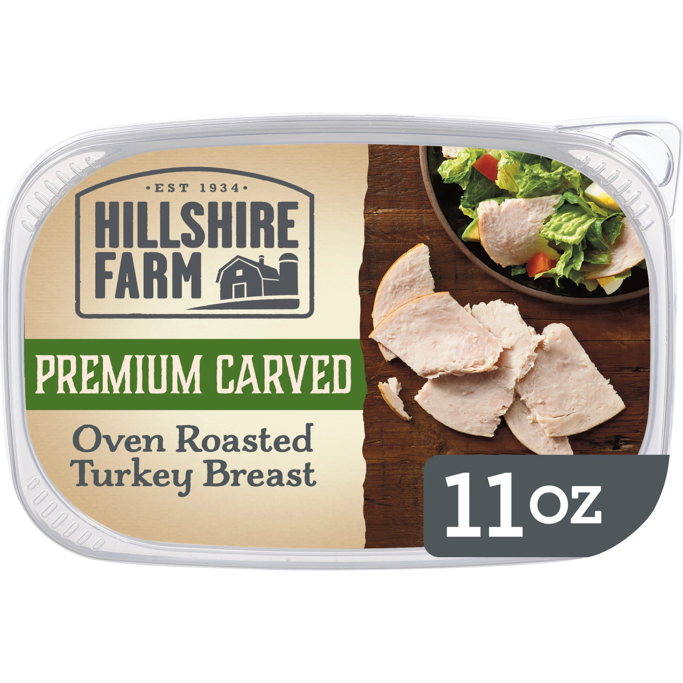 Hillshire Farm Premium Carved Oven Roasted Turkey Breast Deli Lunch Meat, 11 oz Plastic Tub