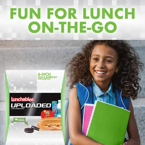 Lunchables Uploaded Ham & American Cheese Sub Sandwich Kids Lunch Meal Kit, 15 oz Box thumbnail 3