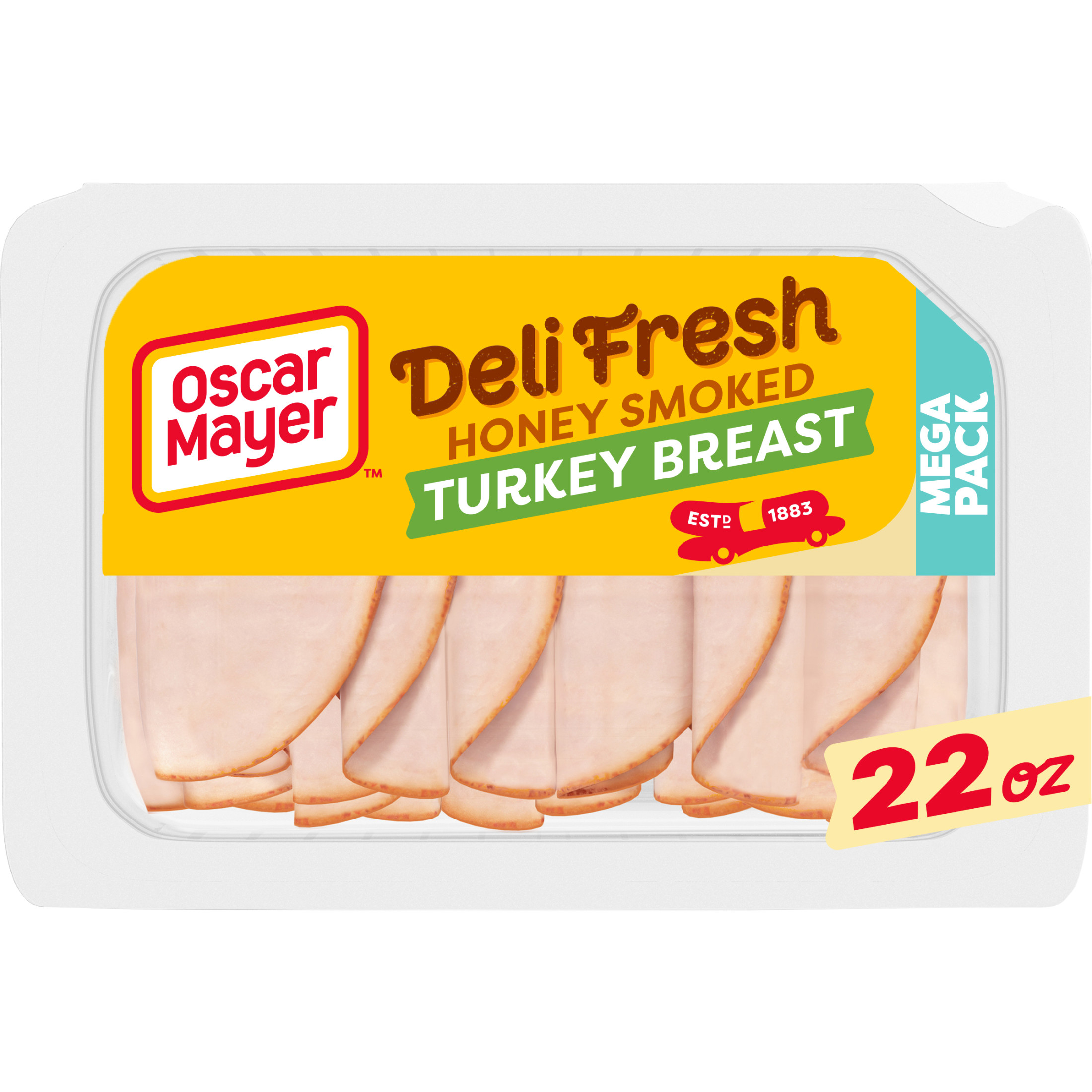 Oscar Mayer Deli Fresh Honey Smoked Sliced Turkey Breast Deli Lunch Meat, 22 Oz Package