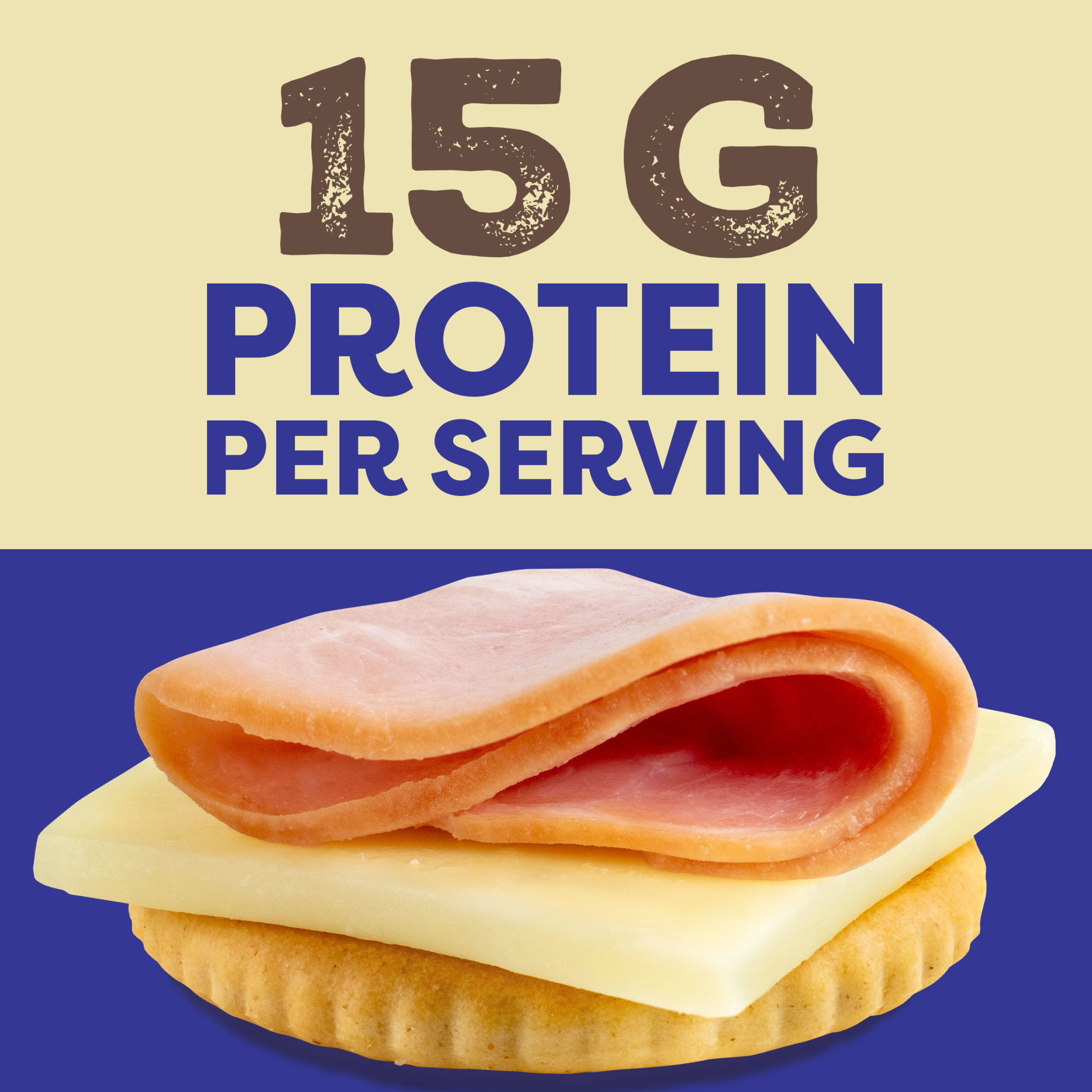 Oscar Mayer Bites Hickory Smoked Uncured Ham, Monterey Jack & Cracker Trio Meat & Cheese Snack Plate, 3.3 oz Tray thumbnail 4