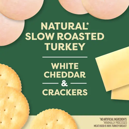 Oscar Mayer Bites Natural Slow-Roasted Turkey, White Cheddar & Cracker Trio Meat & Cheese Snack Plate, 3.3 oz Tray thumbnail 3