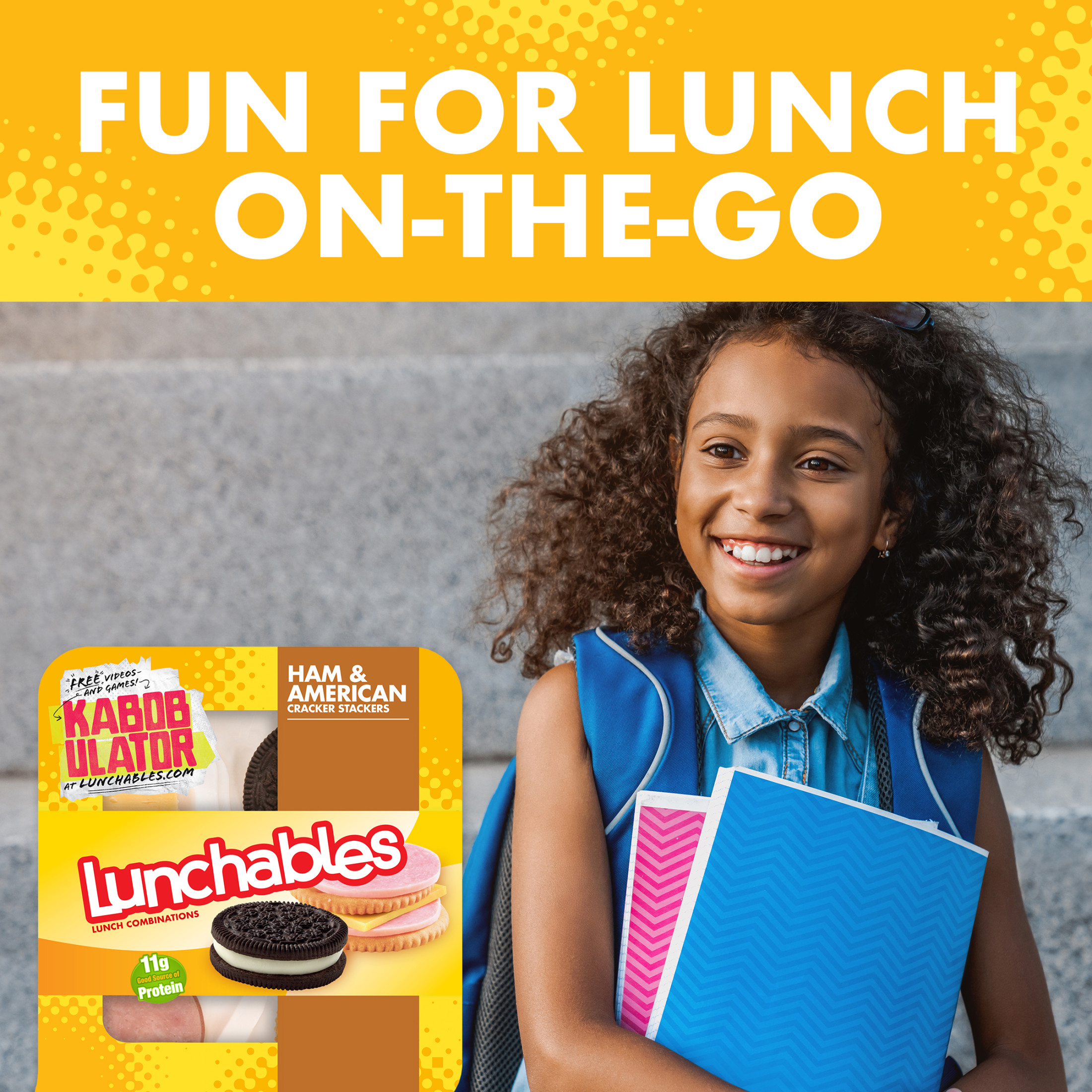 Lunchables Ham & American Cheese Cracker Stackers Kids Lunch Snack, 3.4 oz Tray thumbnail 3