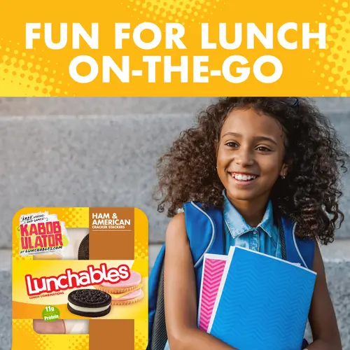 Lunchables Ham & American Cheese Cracker Stackers Kids Lunch Snack, 3.4 oz Tray thumbnail 3