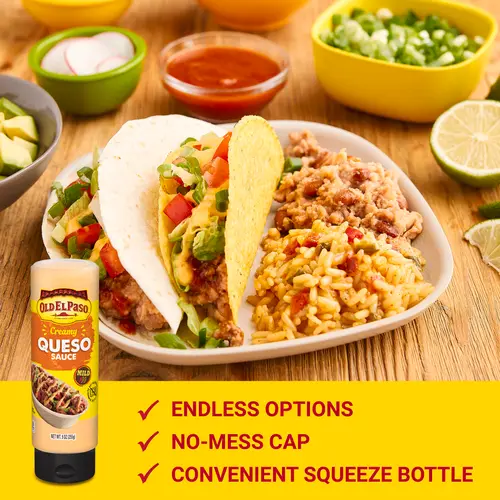Old El Paso Taco Sauce - Creamy Queso Dip, 9 oz. Squeezable Bottle thumbnail 3