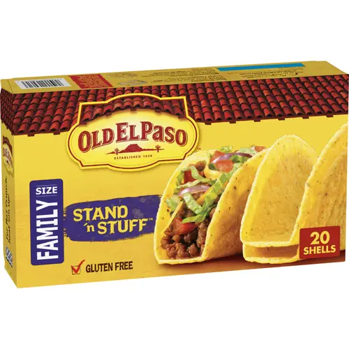 Old El Paso Stand 'N Stuff Taco Shells, Gluten Free, Family Size, 20-count