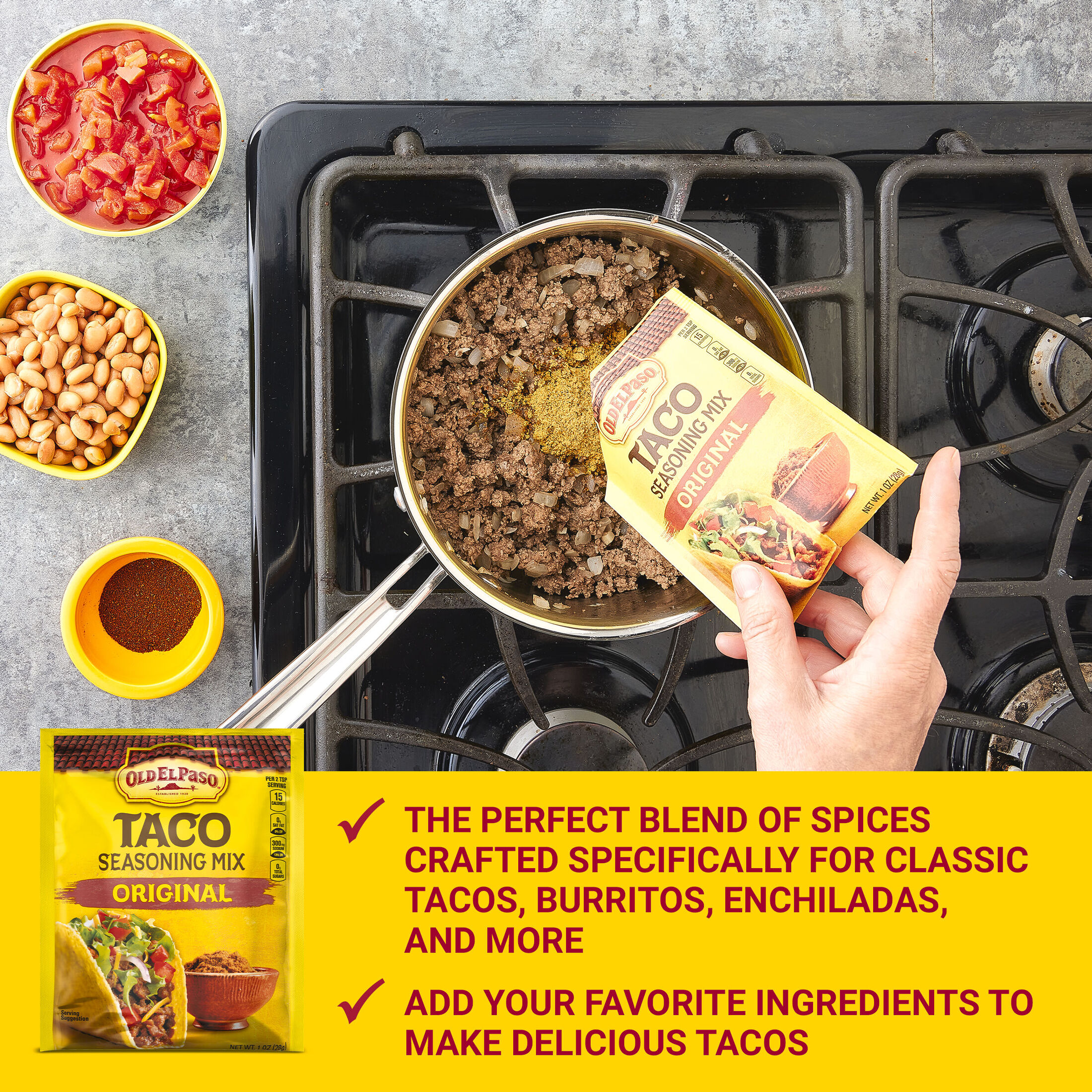 Old El Paso Taco Seasoning Mix, Original Flavor, 1 oz. thumbnail 3