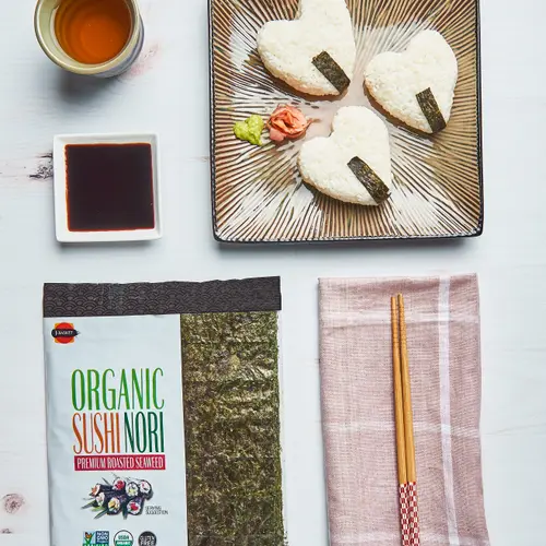 (3 pack) J-Basket, Sushi Nori Seaweed Full Sheet, USDA Organic, Vegan, Non-GMO, Gluten-Free, 10 full sheets per bag, Shelf-Stabl thumbnail 3